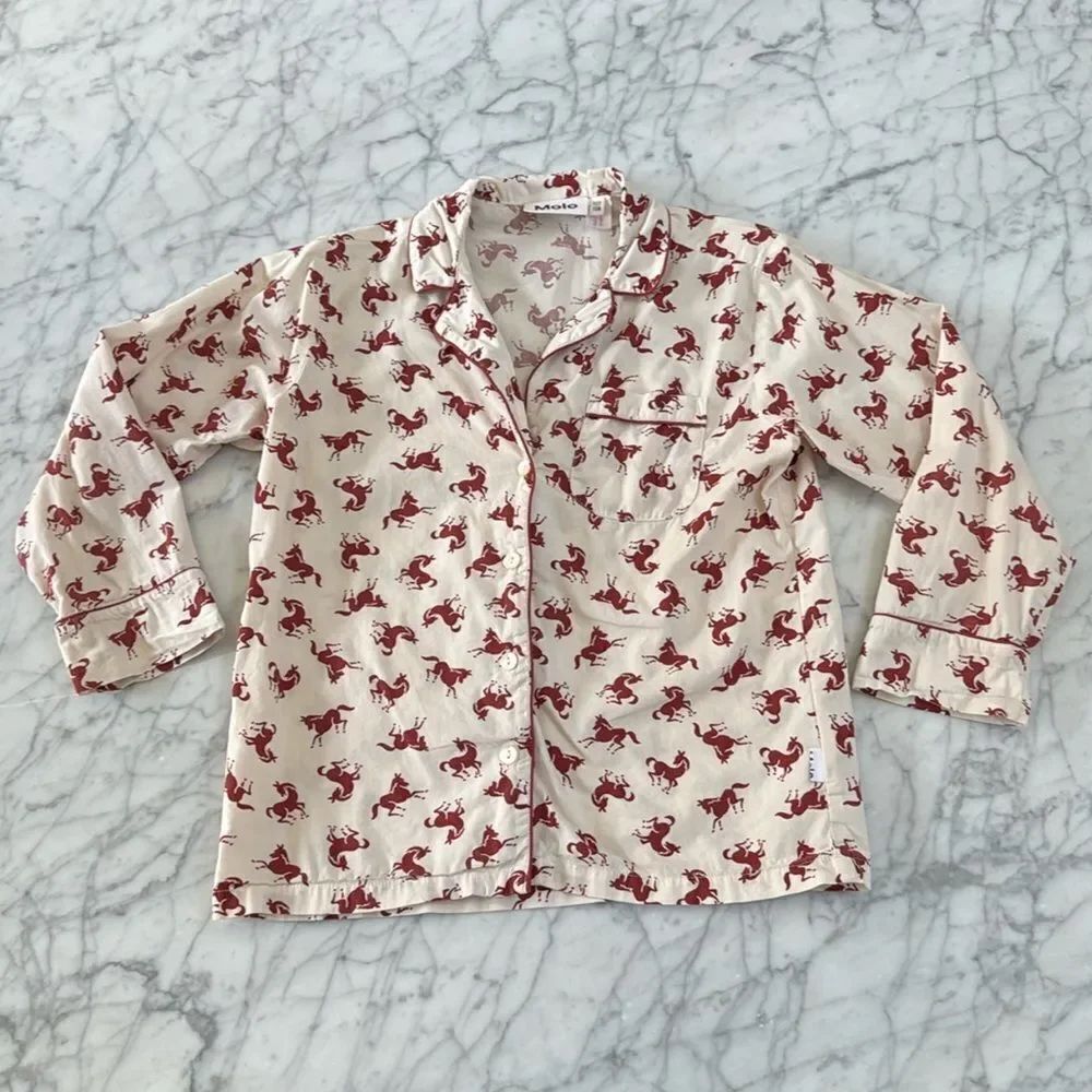 MOLO Lex Horse Button Down Top Sz 7/8